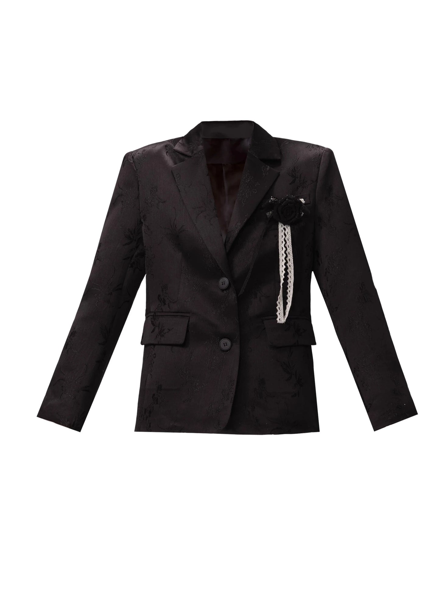 [Fragile Store Spring Overture Original Design Sense Dark Pattern Jacquard Blazer bianco e nero