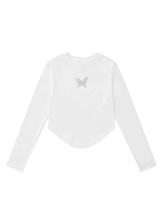 One Point Metal Little Butterfly Short Top