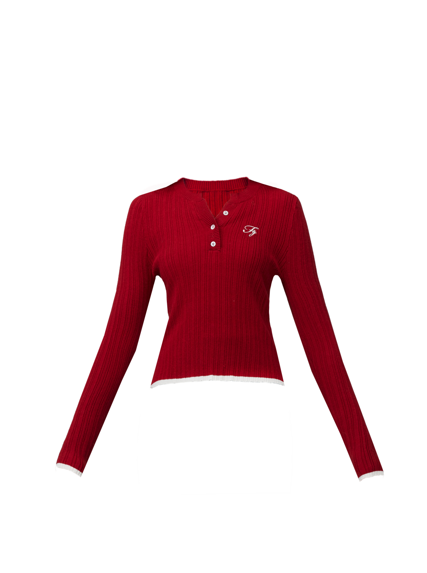 ニューイヤーレッドレトロカラースリムトップス