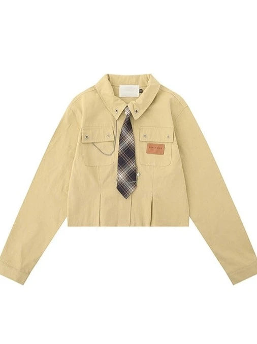 Retro Check College Style Short Top