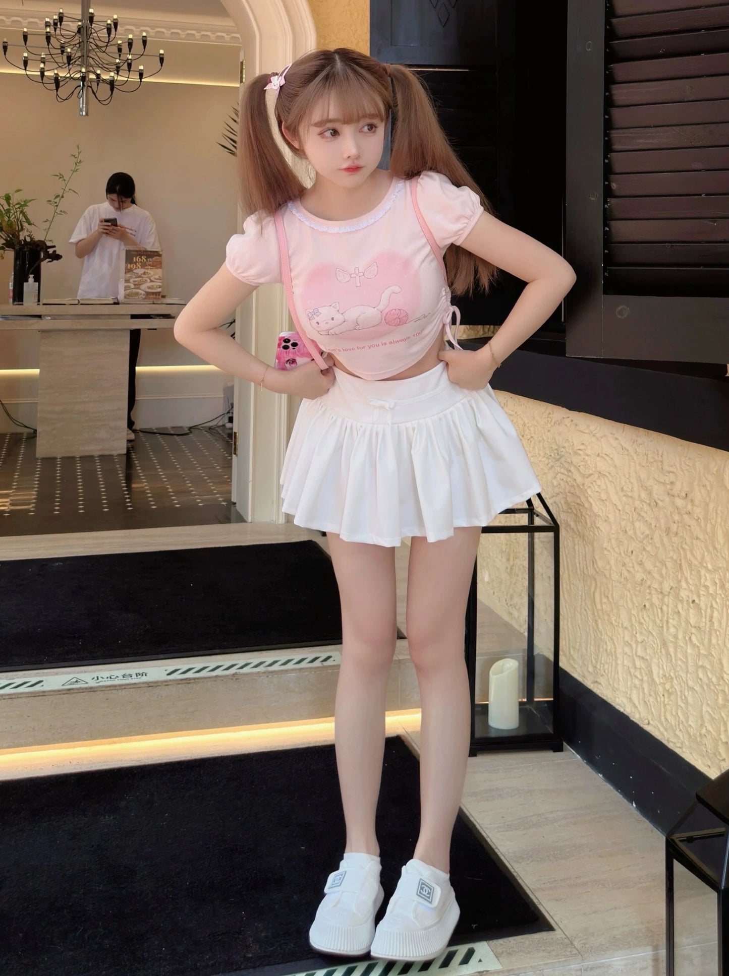 Pure White French Girly Pleated Skirt