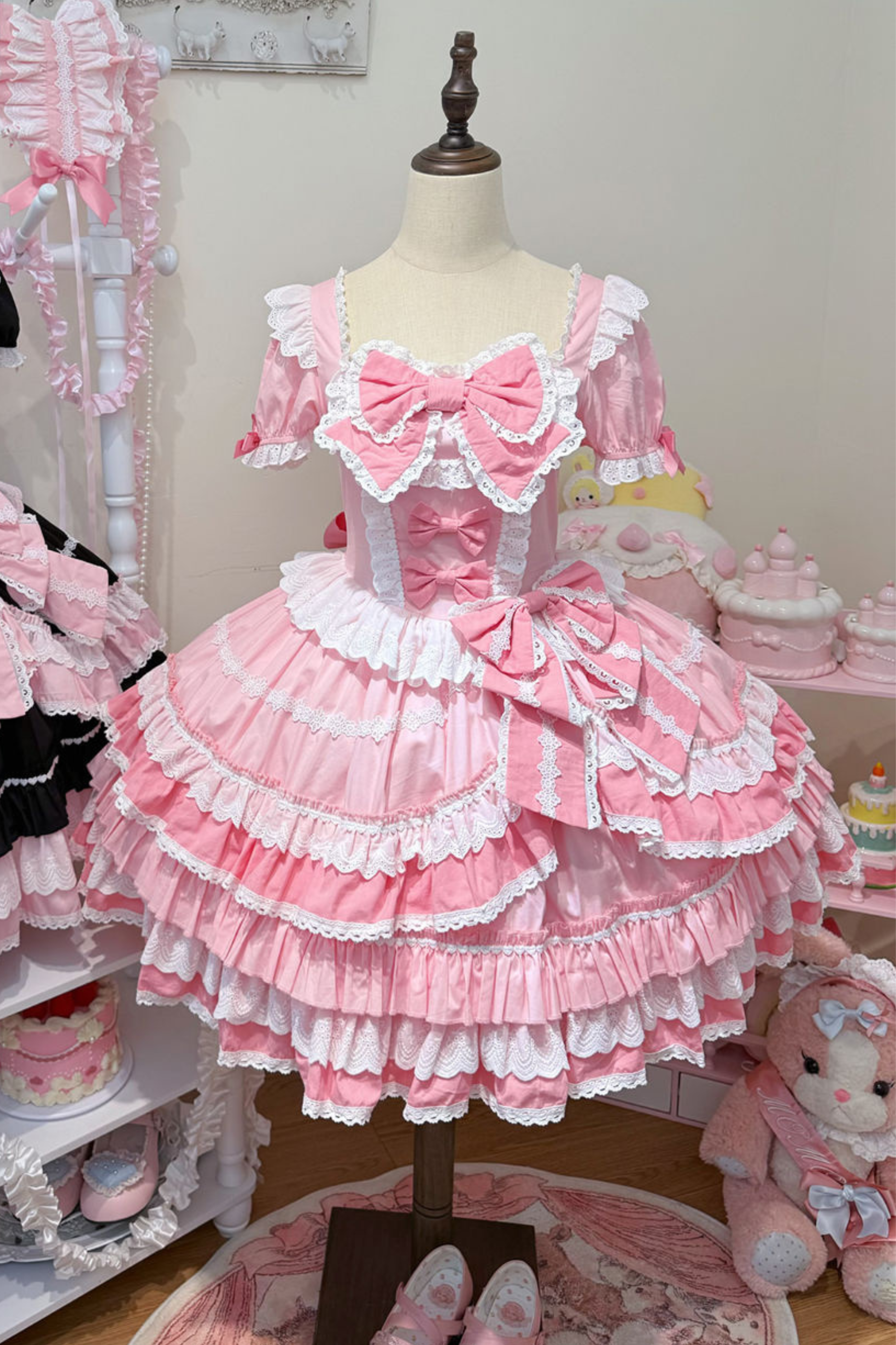 ピンク ロリータドレス フリル リボン ピンク ロリータドレス フリル リボン 【公式通販】