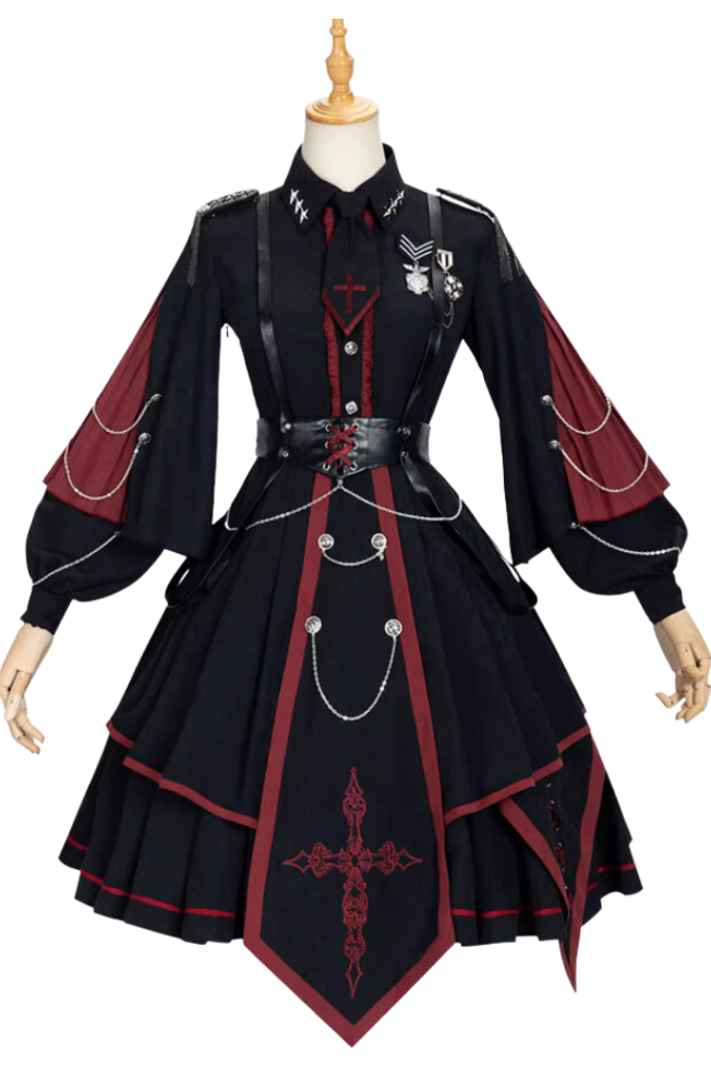 Gothic Rosary Dress + Leather Corset Belchic Gothic Rosary Dress + Leather Corset Belchic