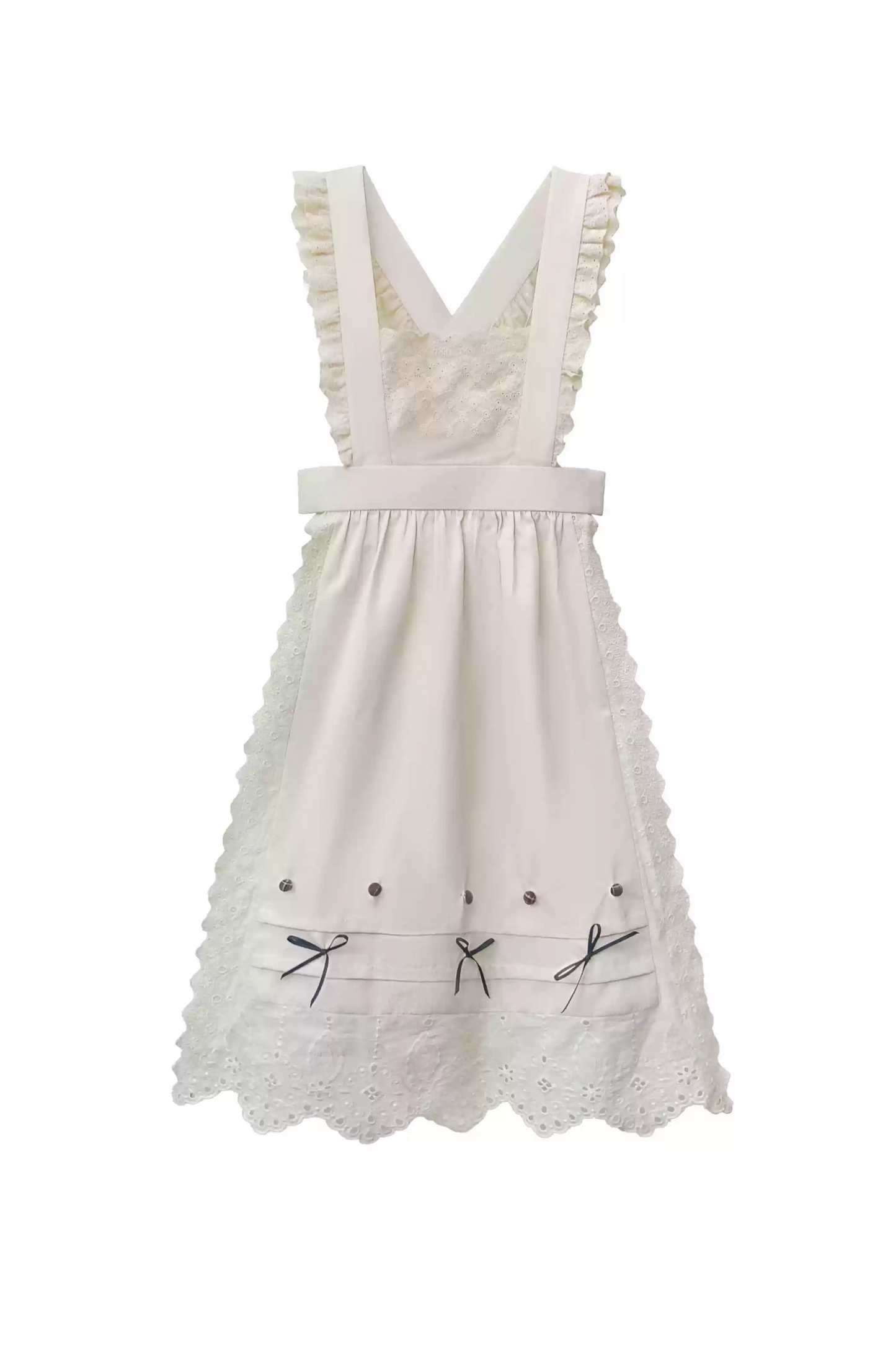 【予約商品】ブラウンチェックレトロワンピース+エプロン