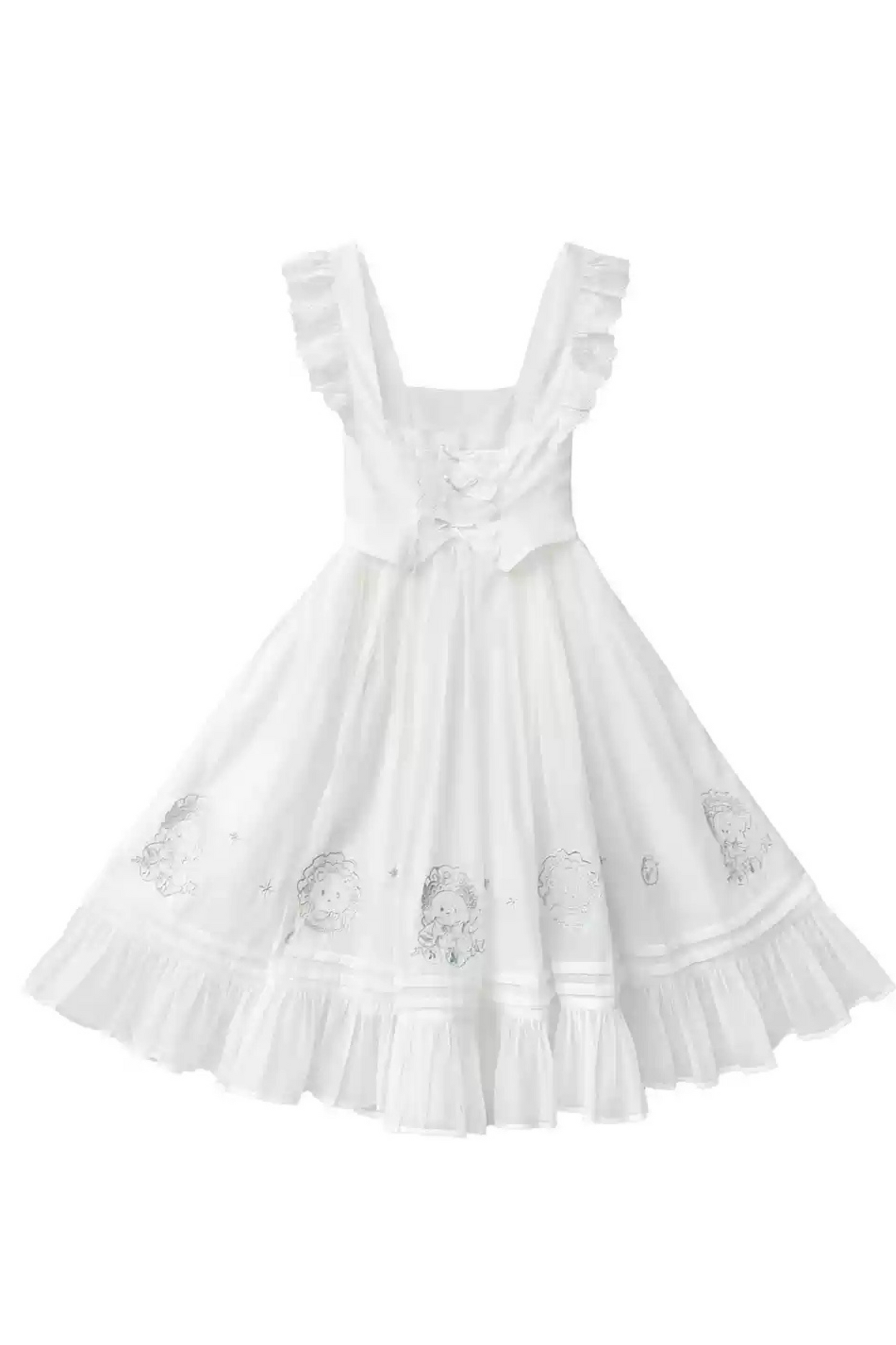 【予約商品】ブルーチェックフレンチレトロドレス+フリルレースエプロン