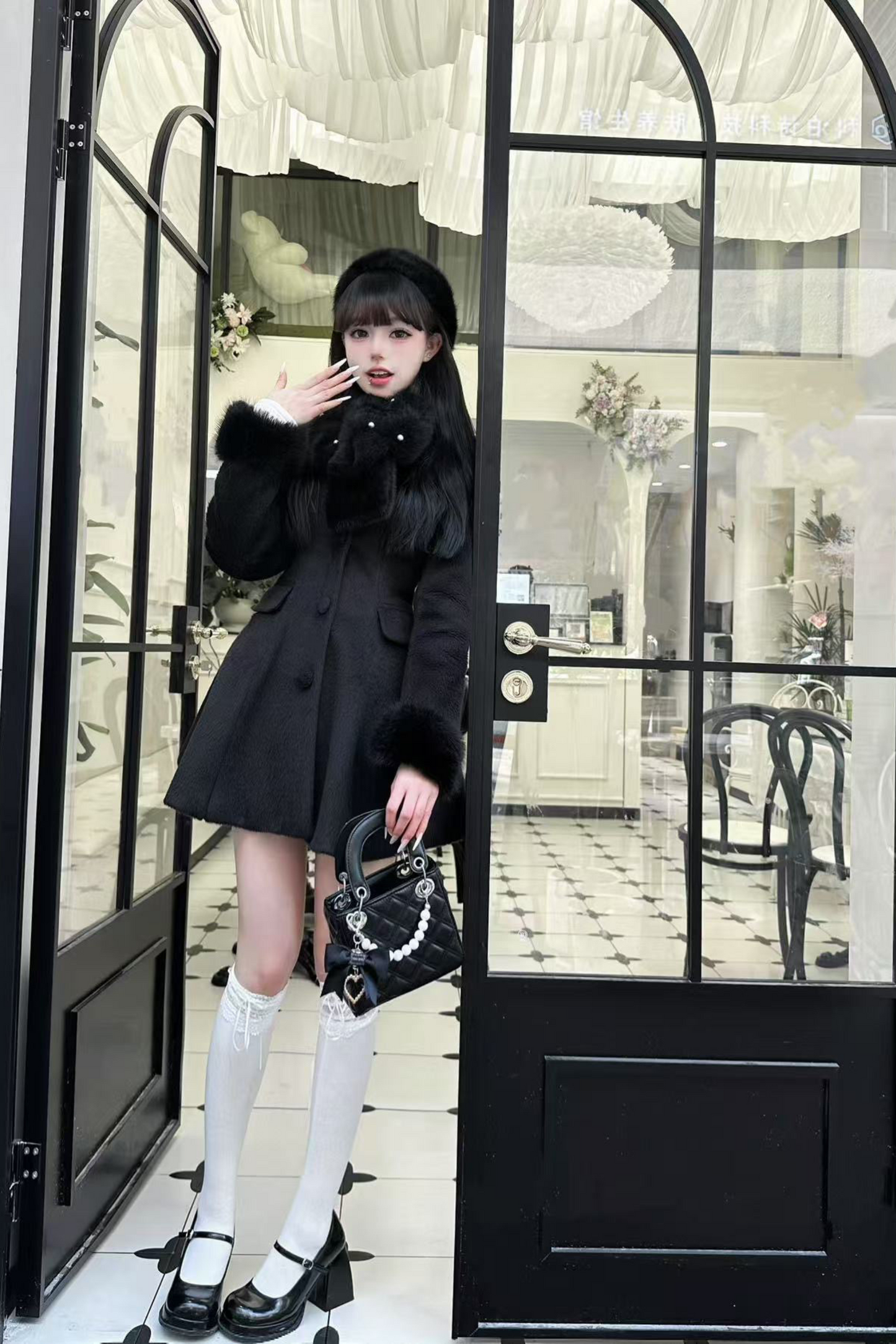 Sweet Imitation Fox Fur Girl Coat