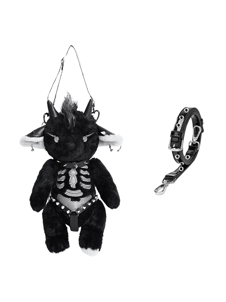 Satin Herlum Punk Rock Shoulder Dark Hand Crossbody Doll Bag