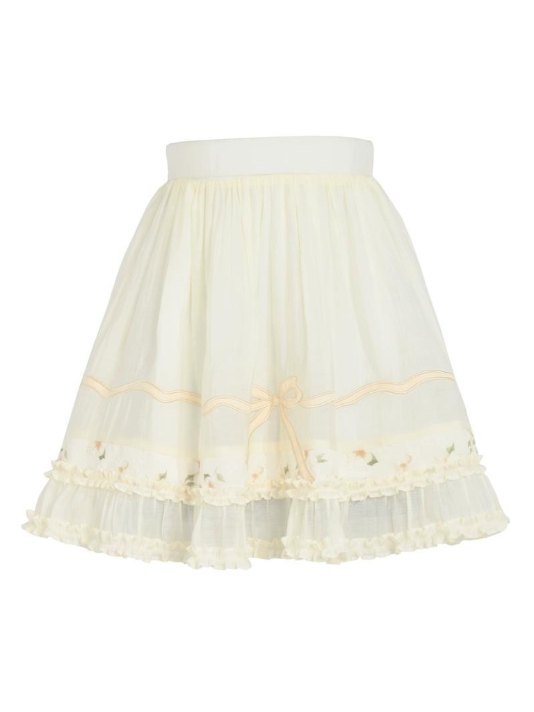 フォレストチャイナ付け襟シアーフリルシャツ+スカート【予約商品】