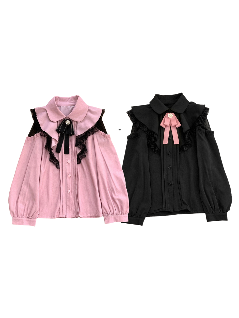 レースシアーオフショルダーフリルシャツ【予約商品】