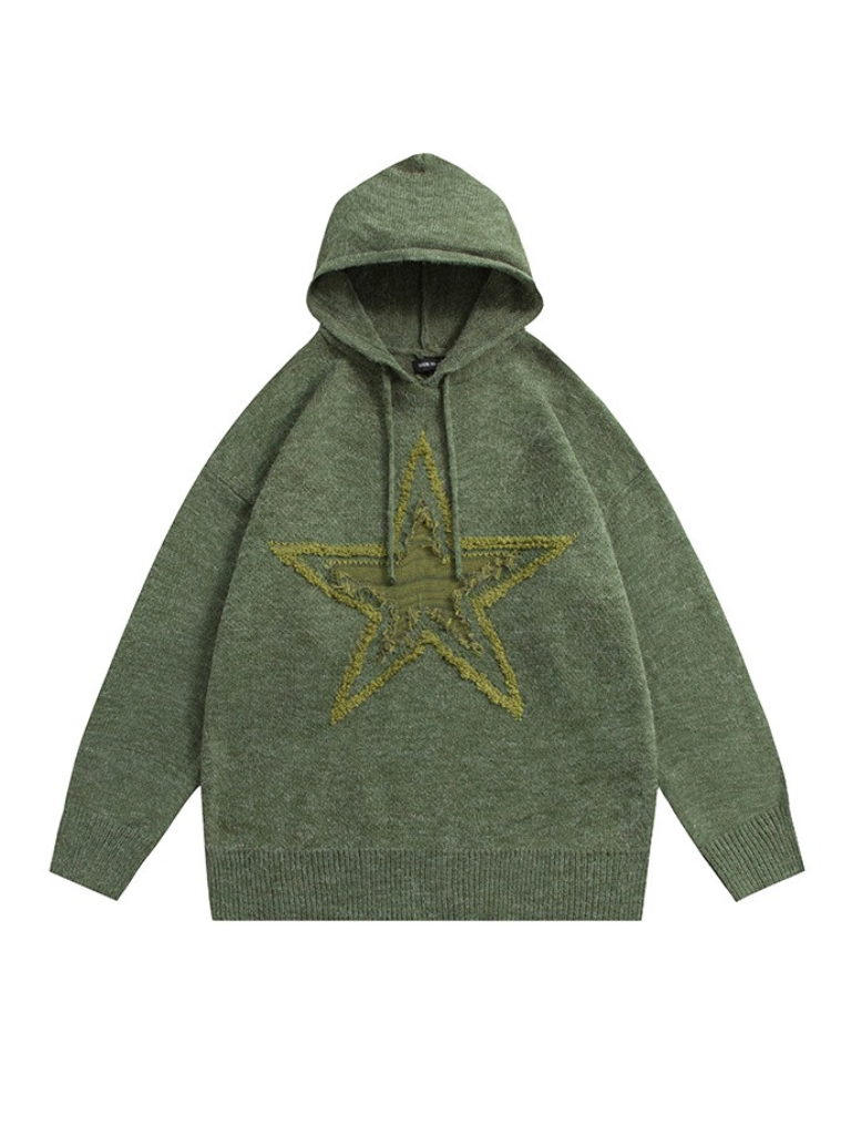 American Retro Star Hooded Sweater