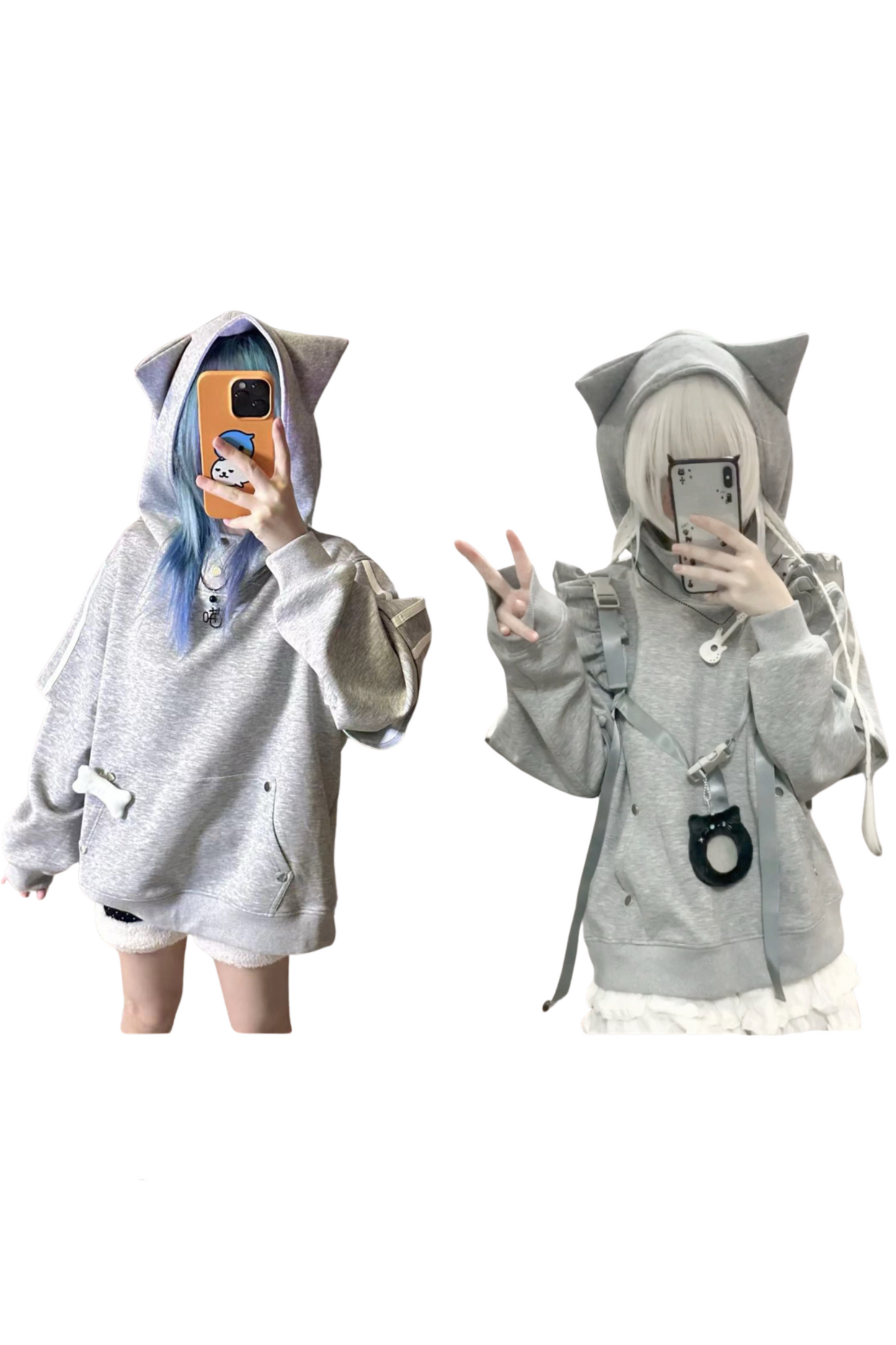 【予約商品】猫耳フーディーフリルストラップ2WAYパーカー