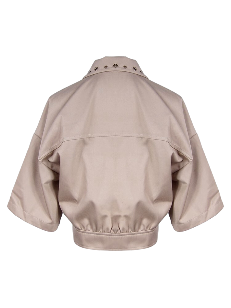 Steampunk khaki oversized short hunting jacket