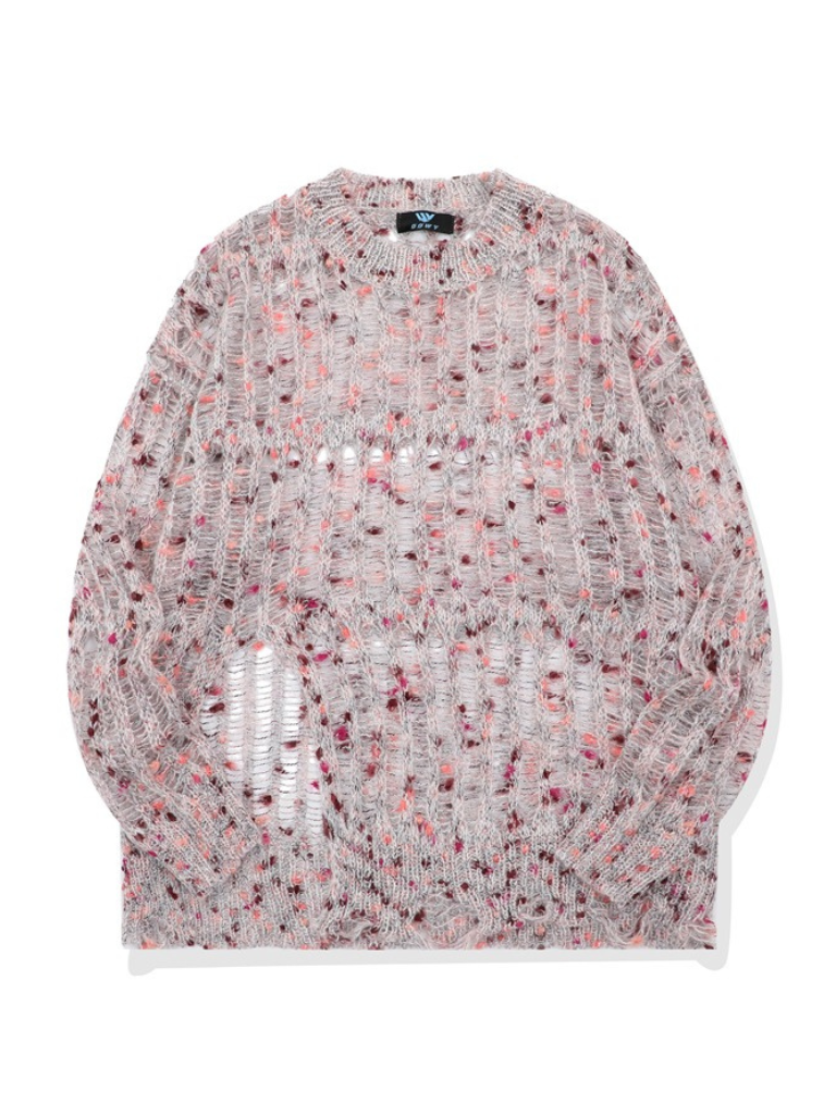 Dot Slit Design Spicy Niche Lazy Style Tops Sweater