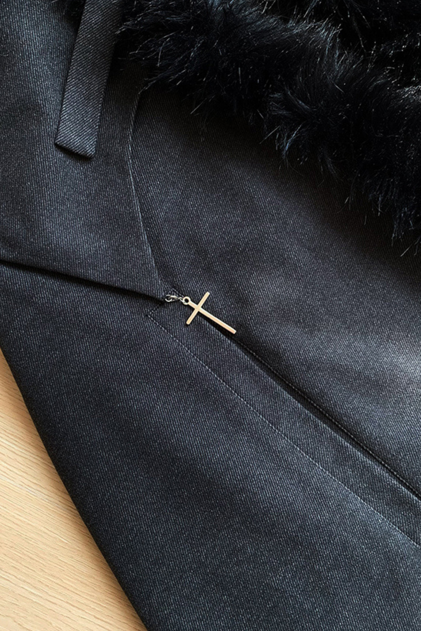 Dark gothic fleece hooded cloak