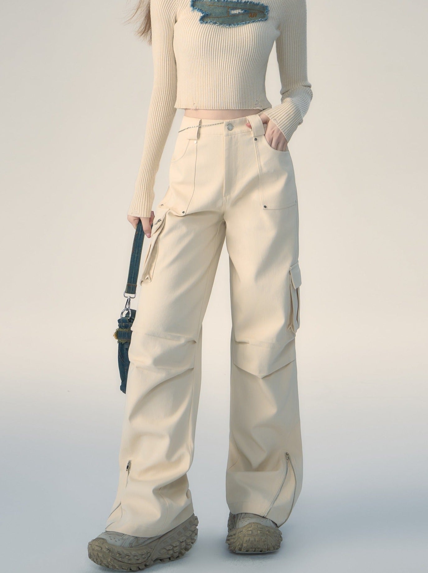 アメリカマルチポケットパラシュートワイドレッグパンツ