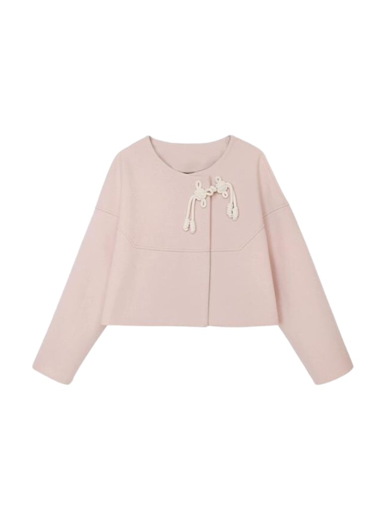 핑크 차이나 매듭 트위스트 탑 + 스커트