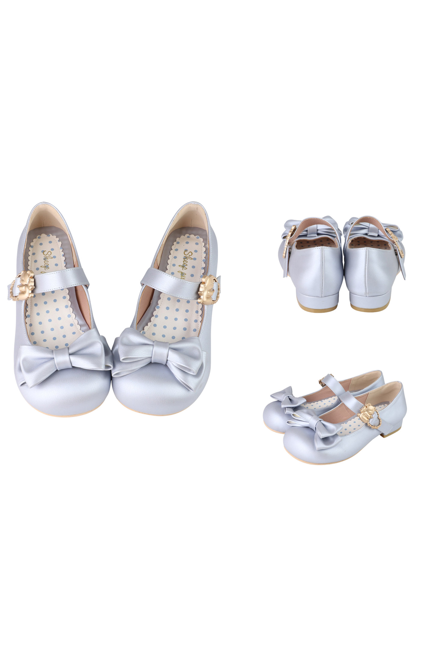 Satin Schaf Puff Schleifen Schuhe