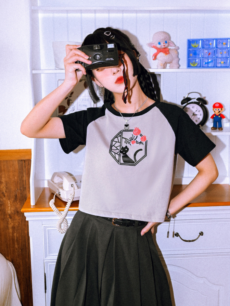 チャイナクールショートプリントトップス – Belchic 