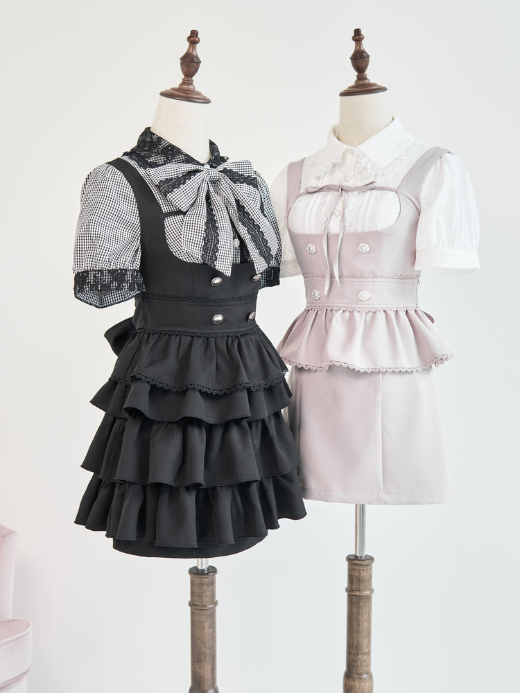 【予約商品】レースリボンシャツ+サスドレス2WAYスイート&スパイシー