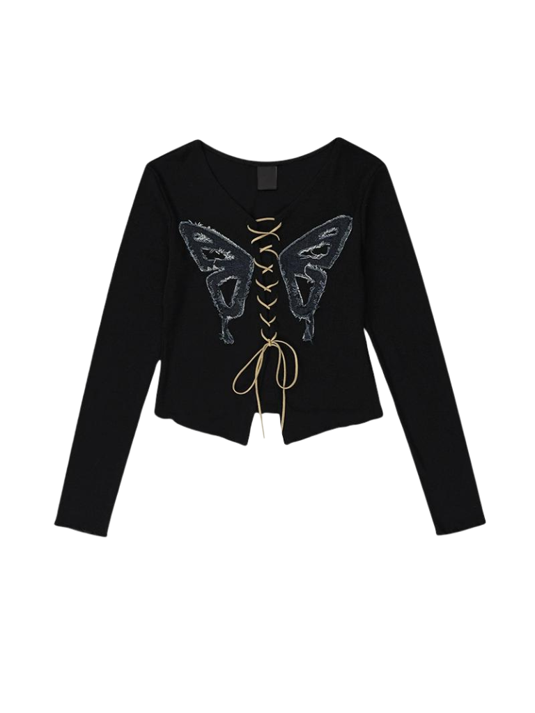 American Retro Butterfly Inner Strap Design Top