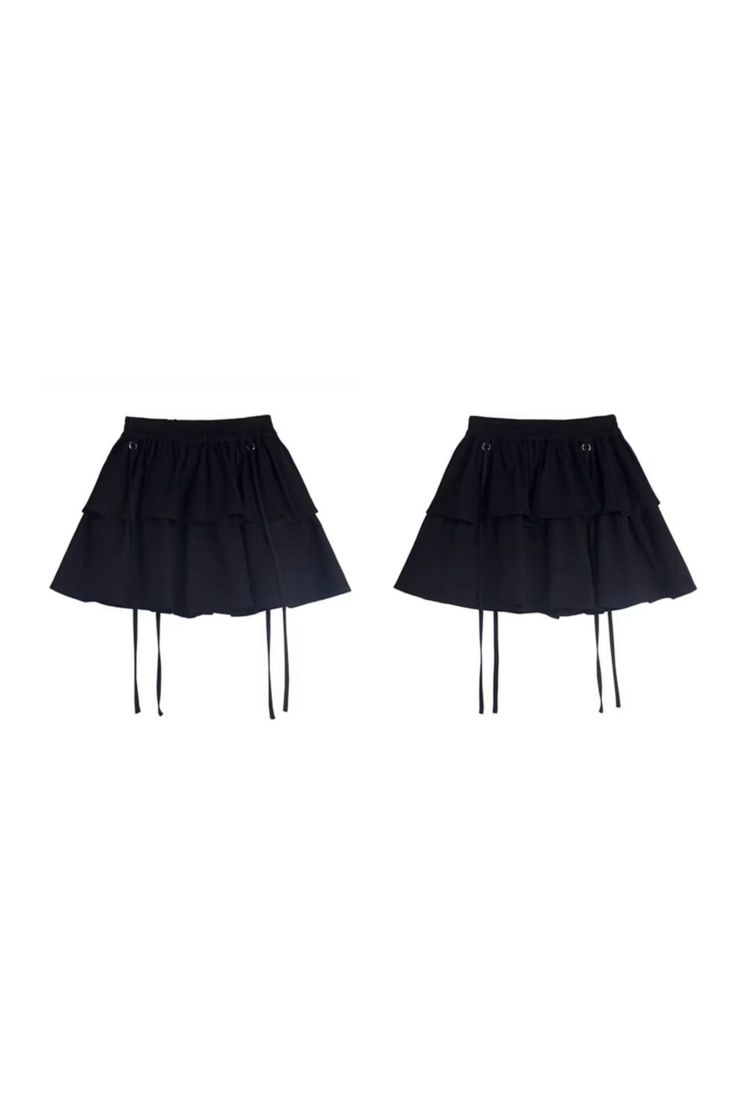 猫耳フードトップス+ルーズニットセーター+カーゴパンツ+ストラップスカート