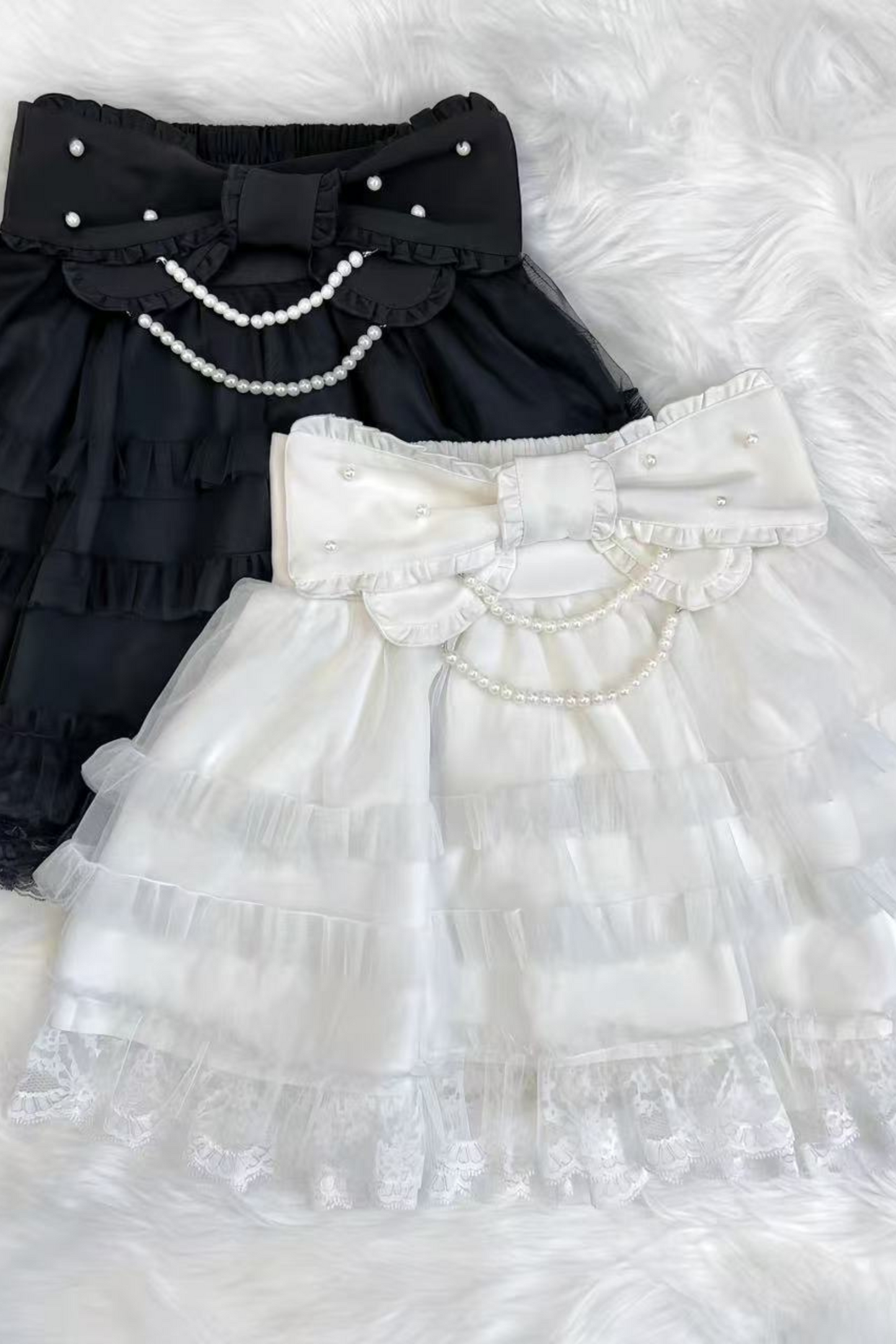 Ribbon Ruffle Sweet Doll Skirt