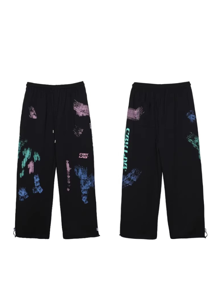 Sweatpants with hip-hop art design