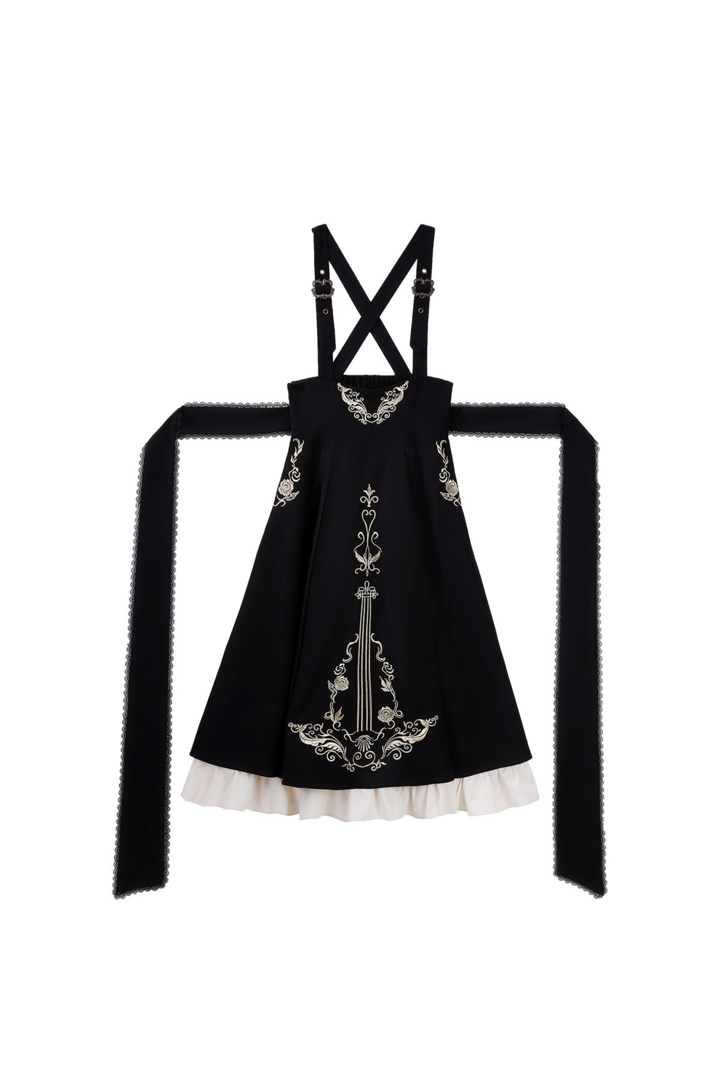 【予約商品】ゴシックダークサスペンダーロングドレス+シャツ+ジャケット