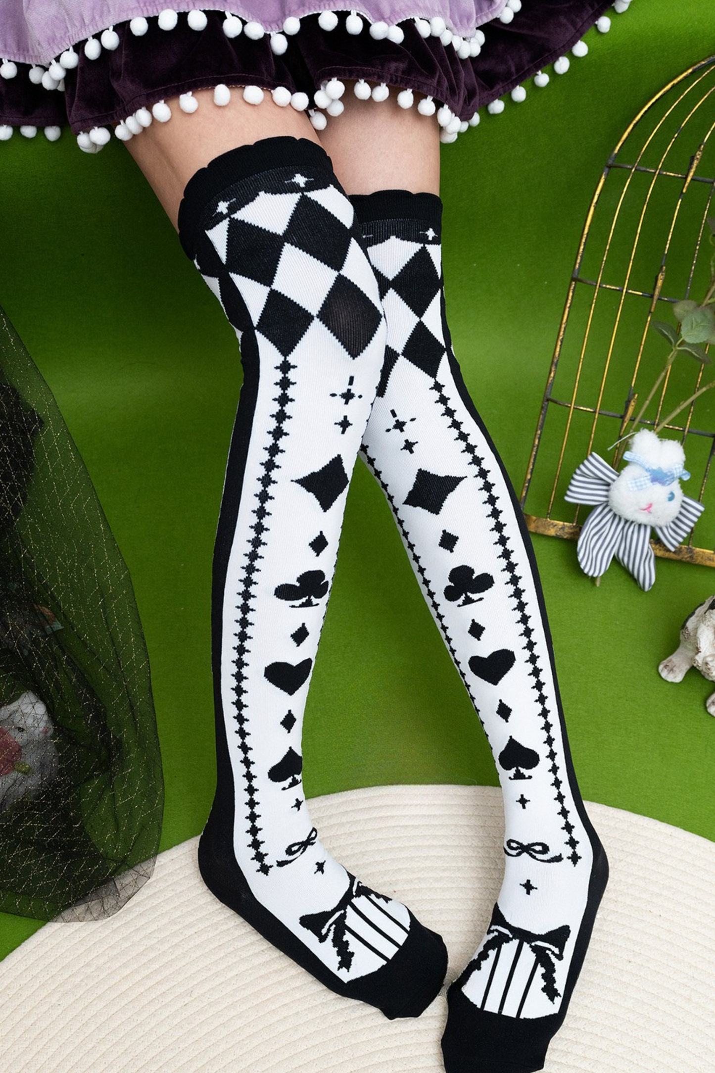 Calcetines con diseño de naipes