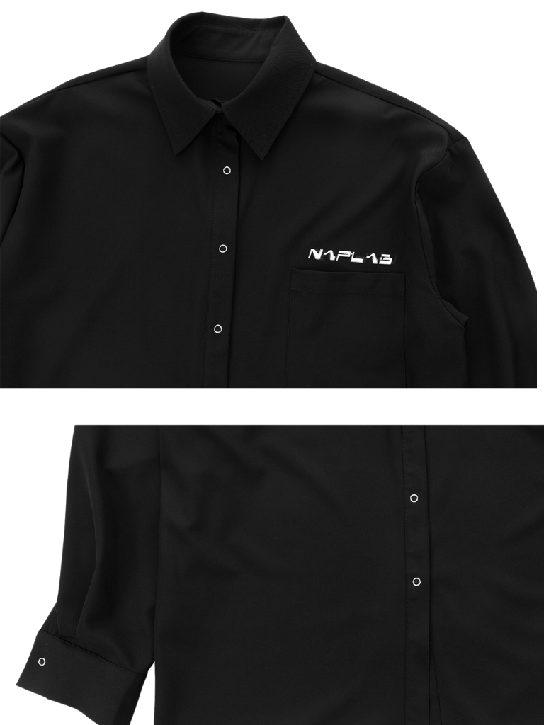 Dark Style Star Metal Button Button Button Slim Necktie Large Shirt