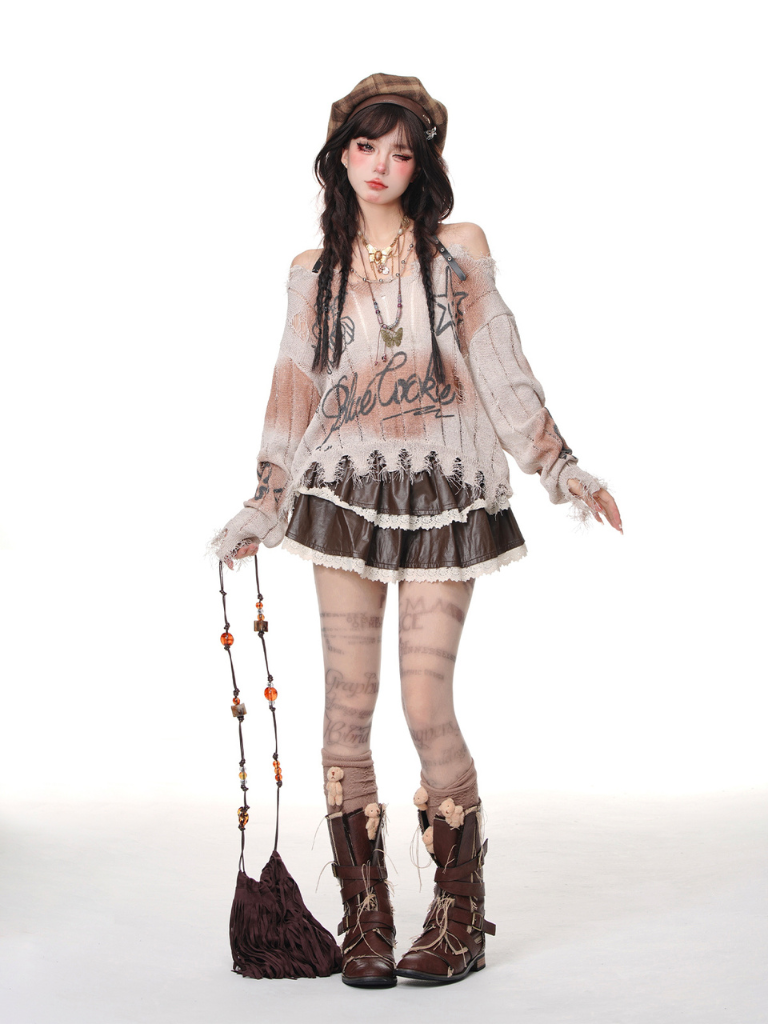 ルーズコーヒースラウチー ショルダートップス