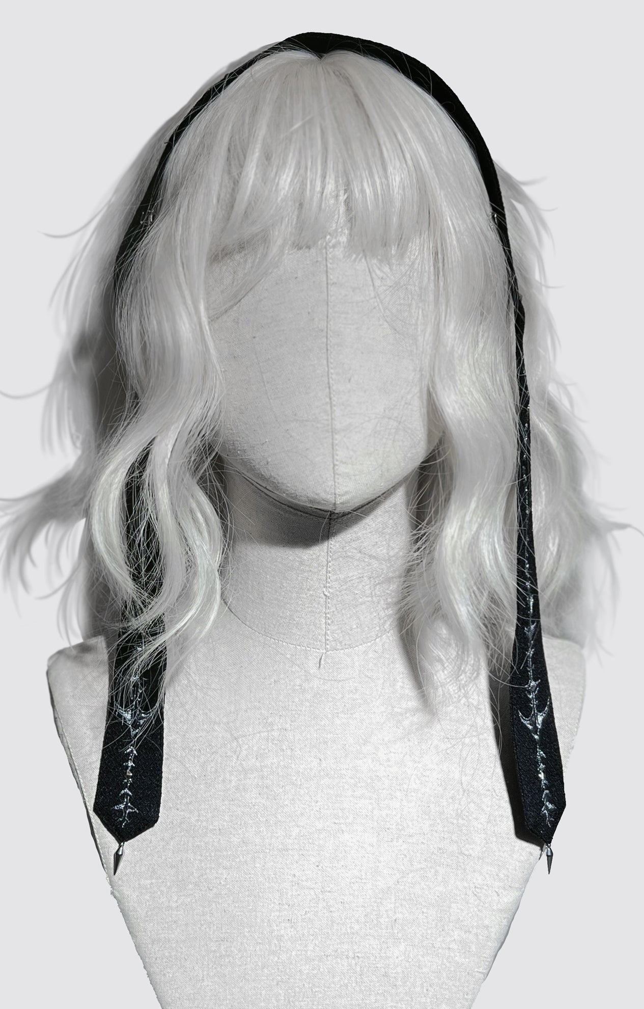 ダークナイトゴシックロリータドレス+ベールヘアアクセサリー