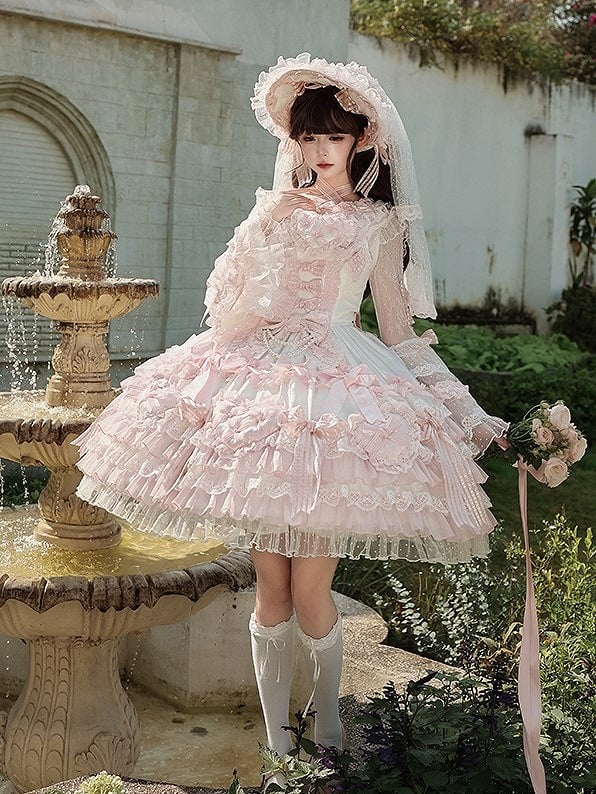 【12月26日予約締切】ピュアスイートローズファンタジークロスリボンレースベルスリーブシャツ