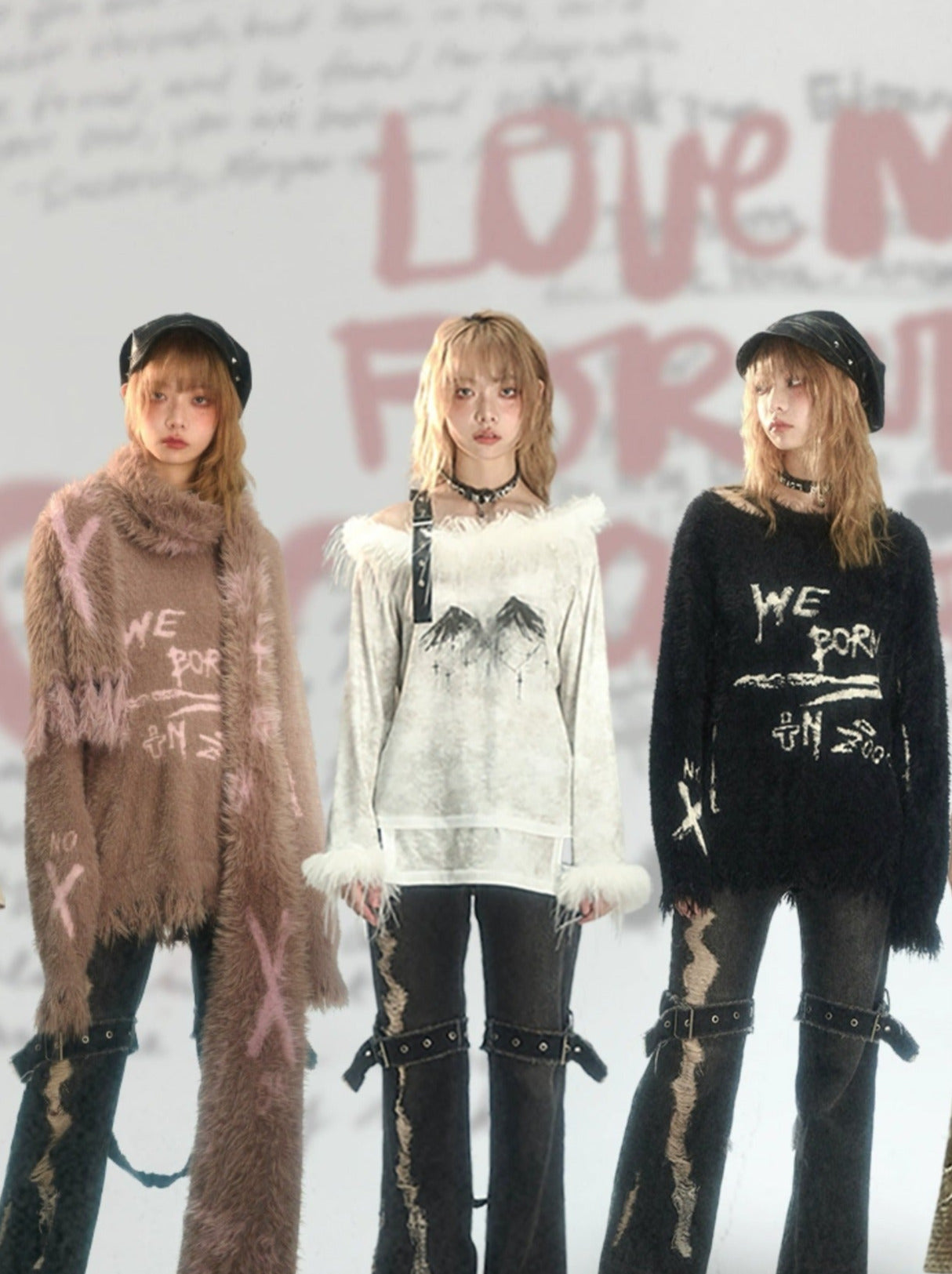 Punk Retro Rivet Damaged Leather Casket