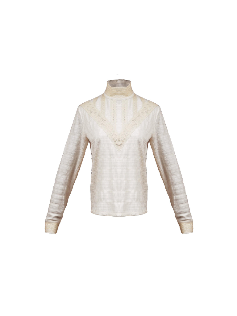 ハイネックレトロスチームトップス