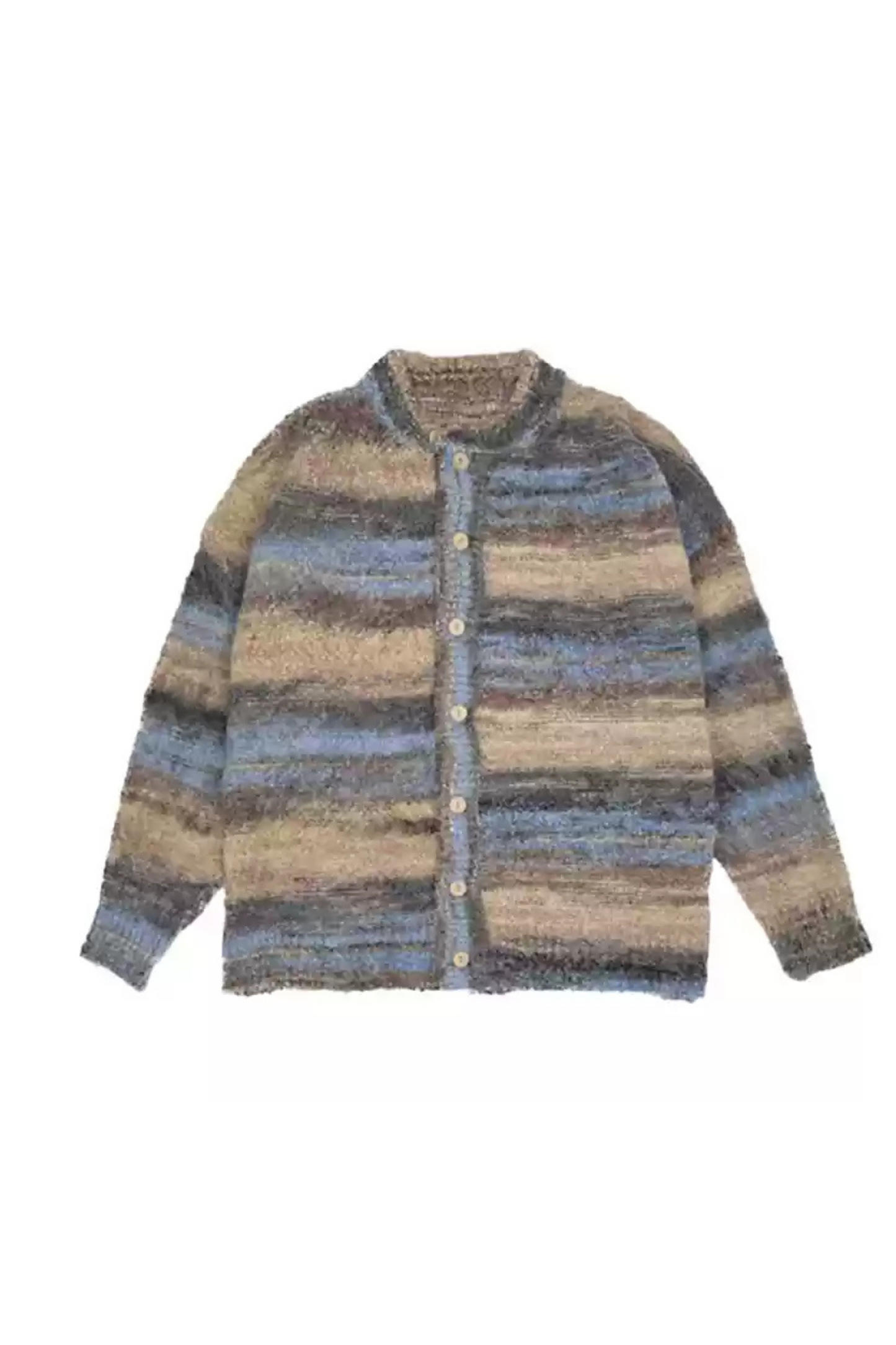 Contrast Stripe Gradation Knit Cardigan
