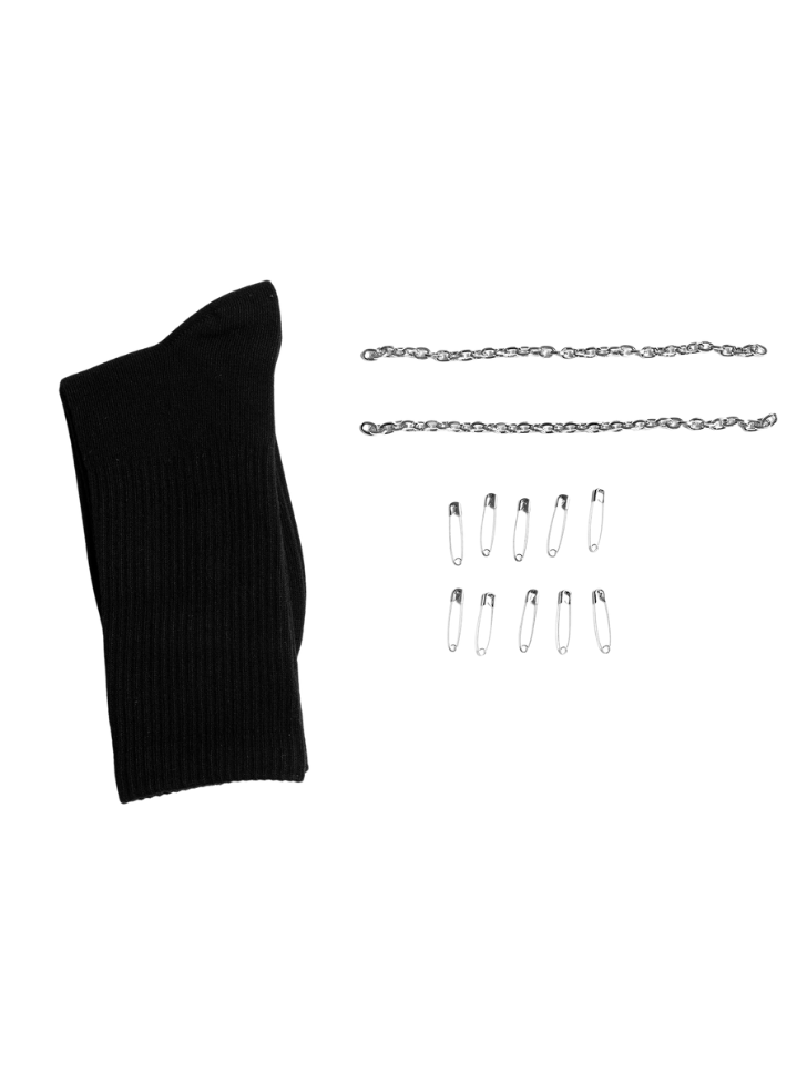 Pin Chain Metal Dark Style Punk Socks