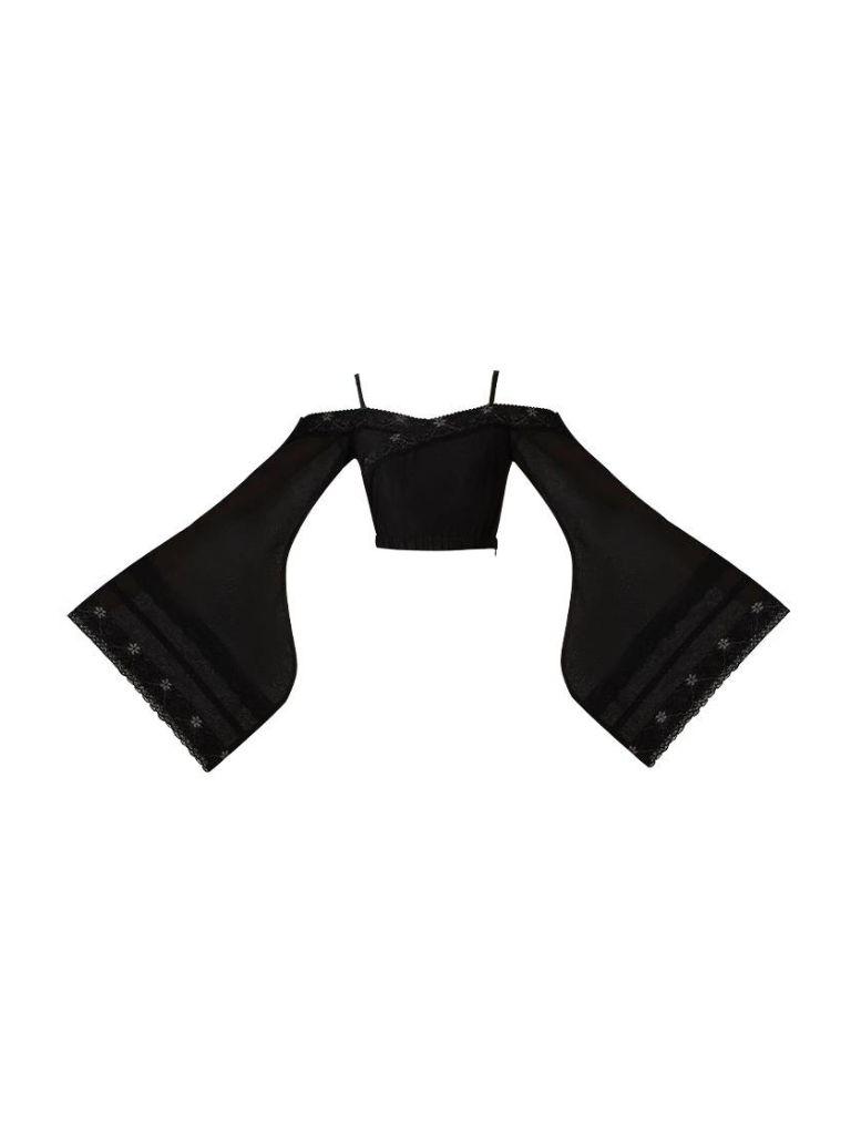 【予約商品】ダークブラックチャイナベアトップ+フレアスカート+シャツ