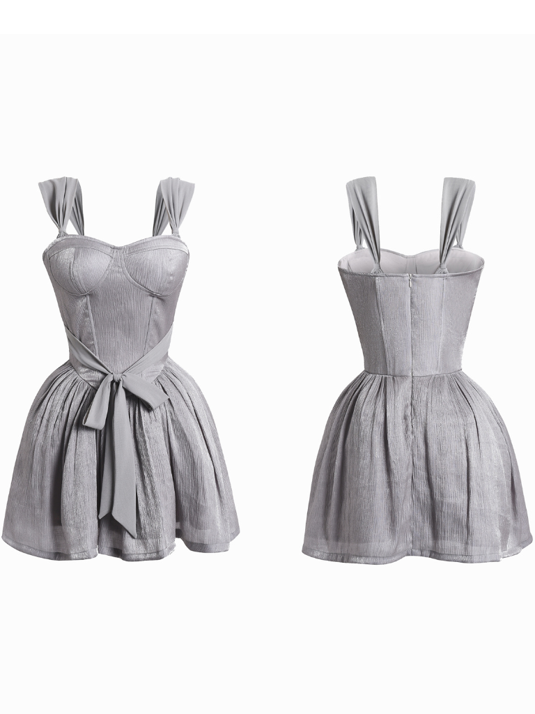 Robe tube de style ballet avec ange gris argenté