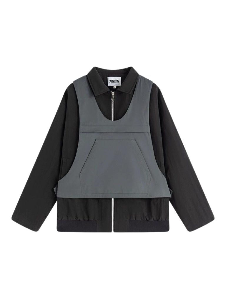 Lose Baumwolljacke Weste zweiteiliges Set