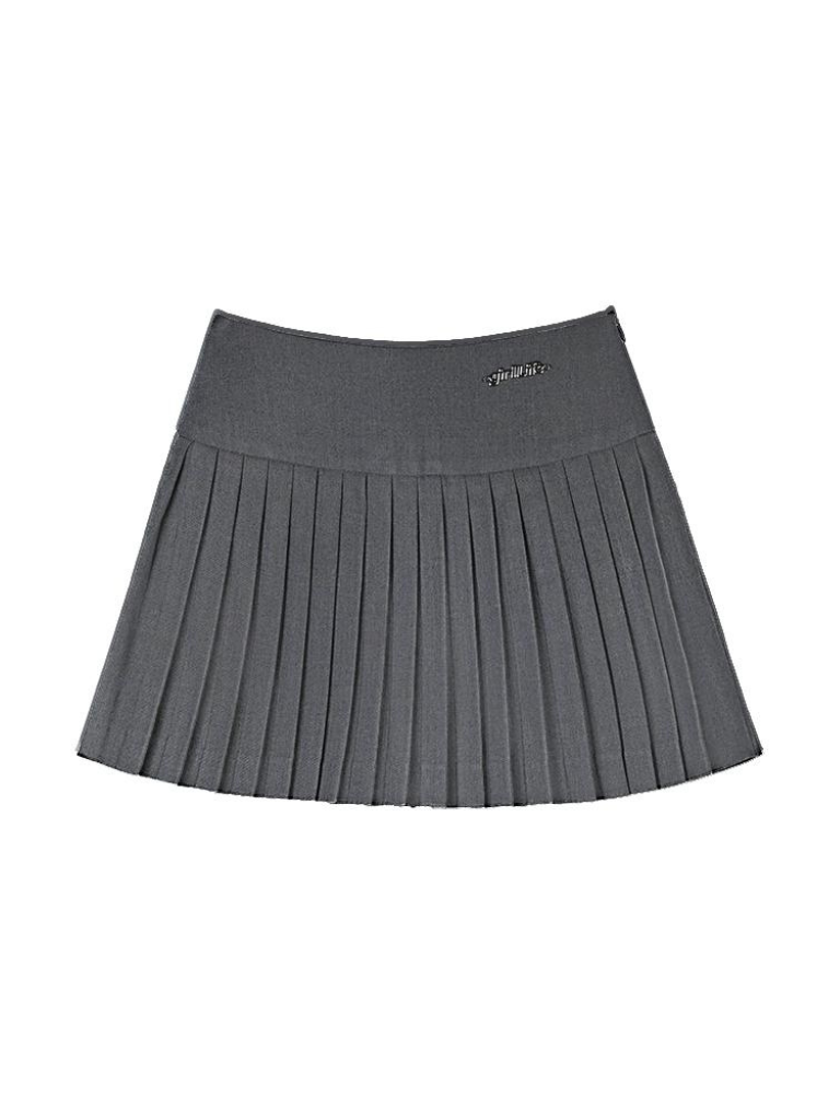 Schlanke Retro College Weste + Hemd + Faltenrock