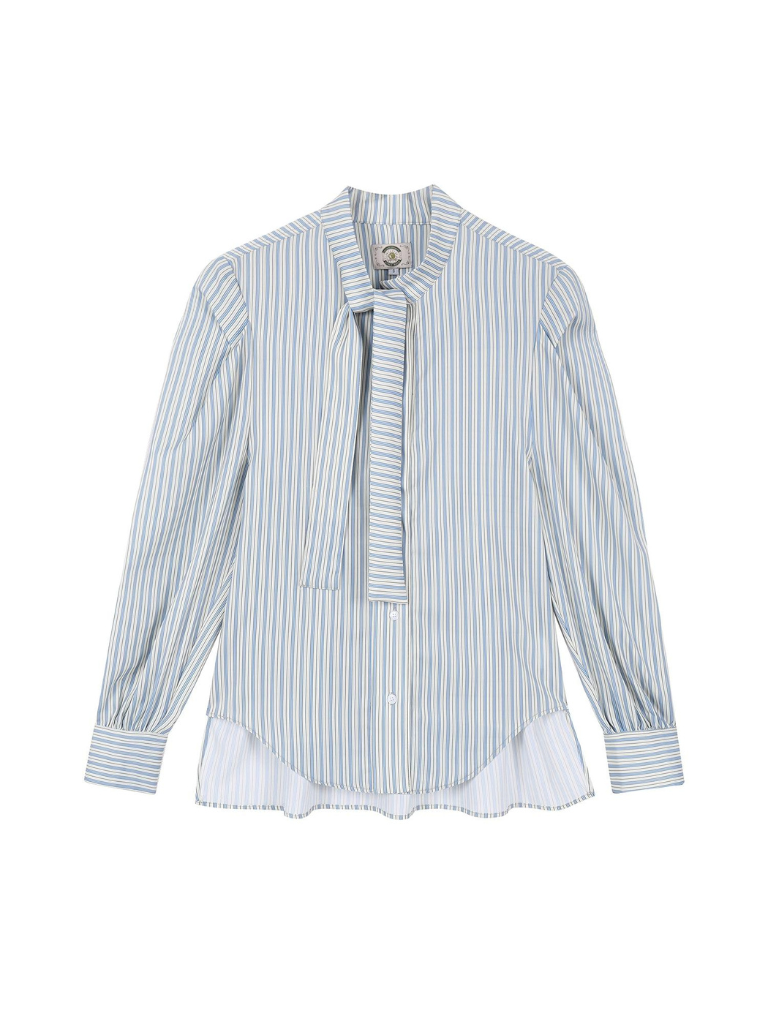 코리안 스타일 스트라이프 셔츠 + V넥 베스트