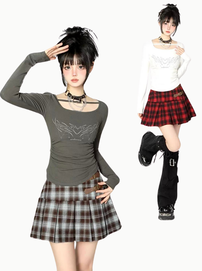 American Totem Print Slim Long T