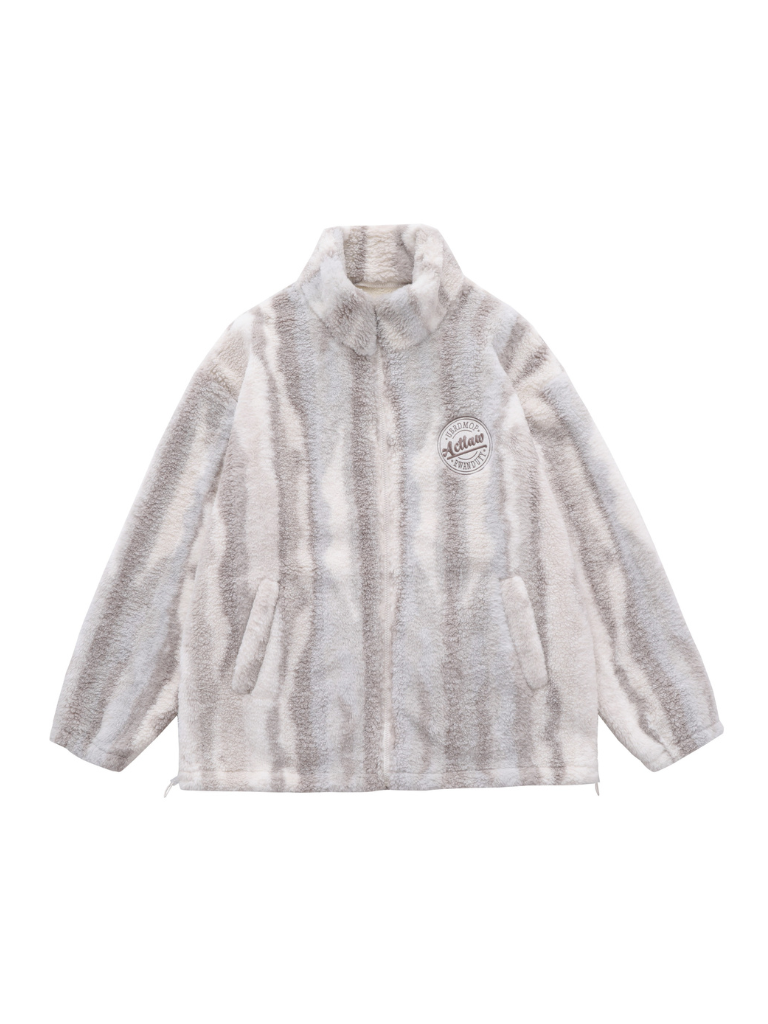 Loose high collar plus velvet cotton coat