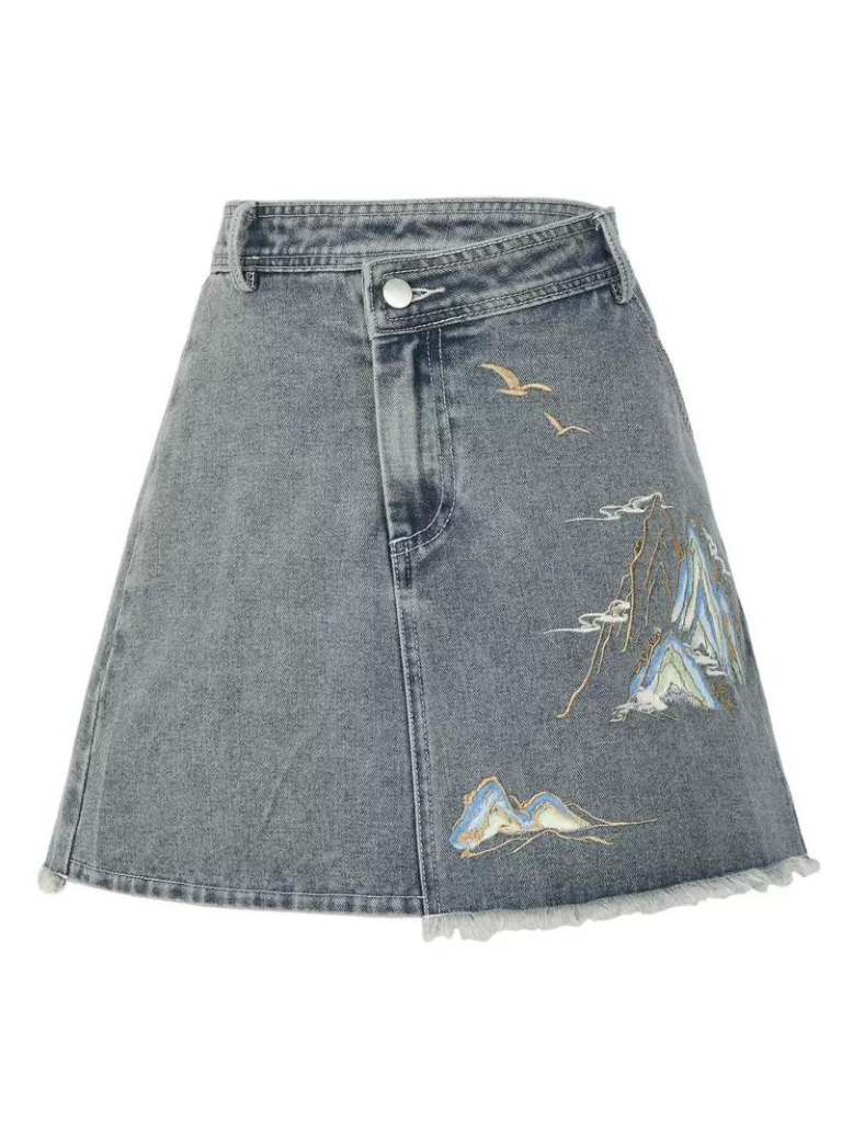 China Detachable Collar Denim Jacket Suit