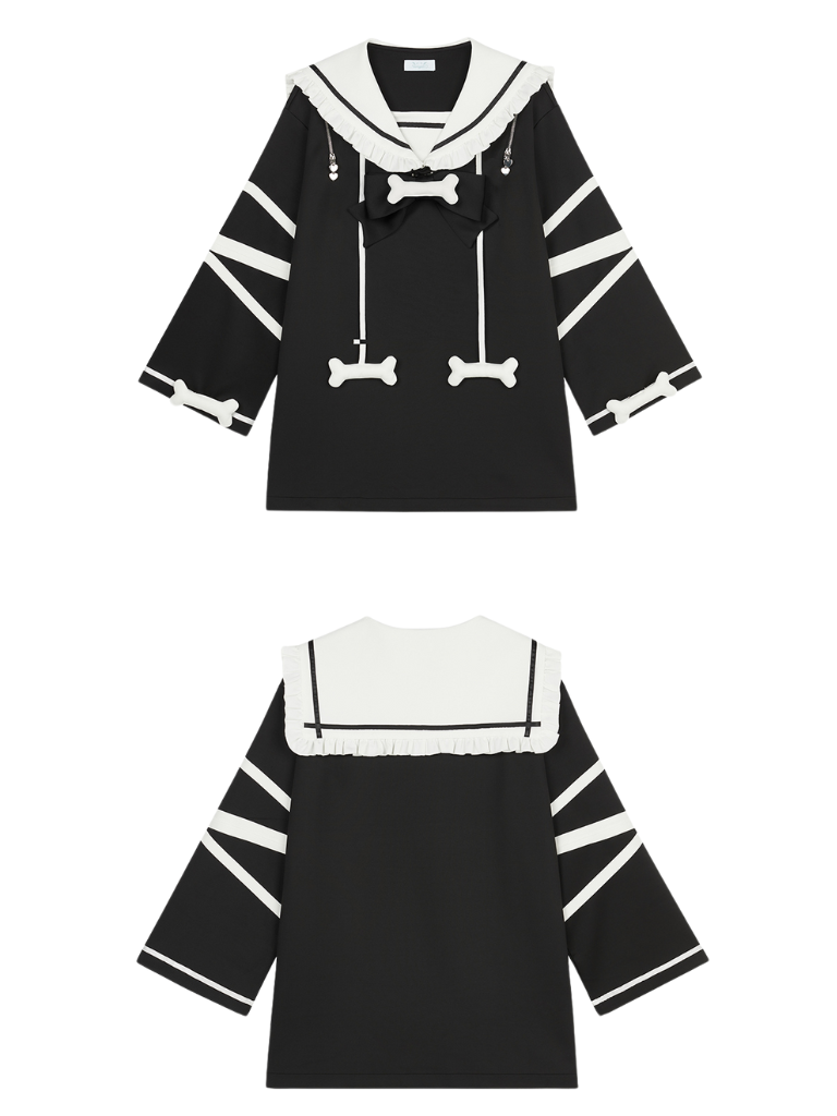 オーバーサイズオフショルジップ2wayセーラーカラードレス