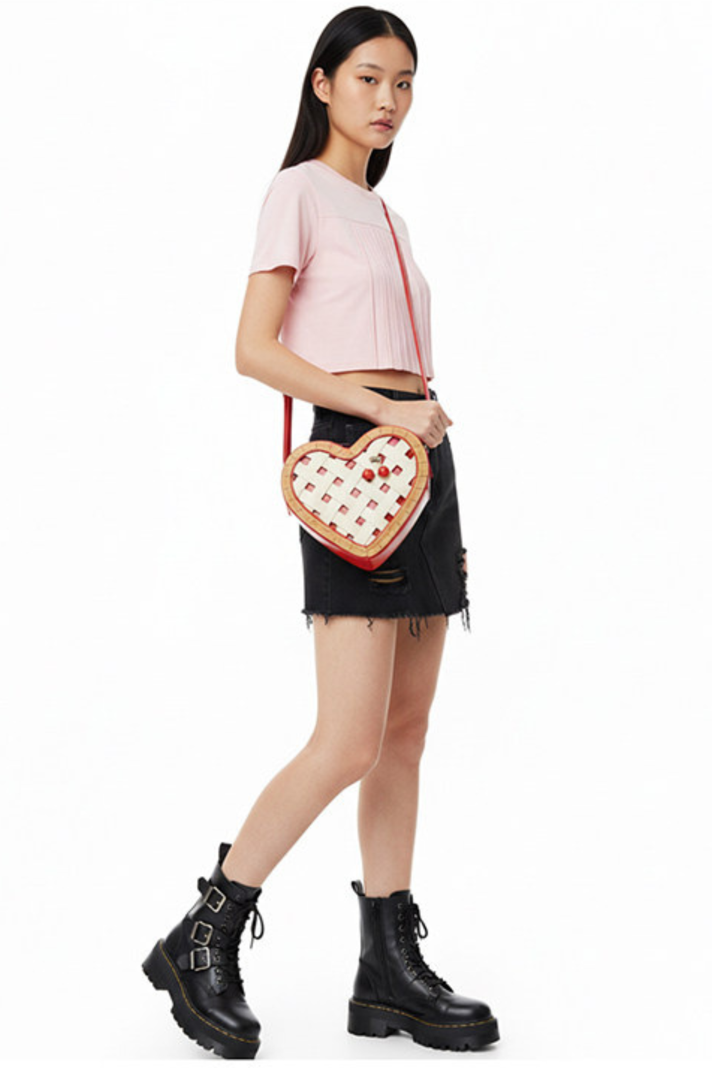 Cherry Heart Crossbody Bag