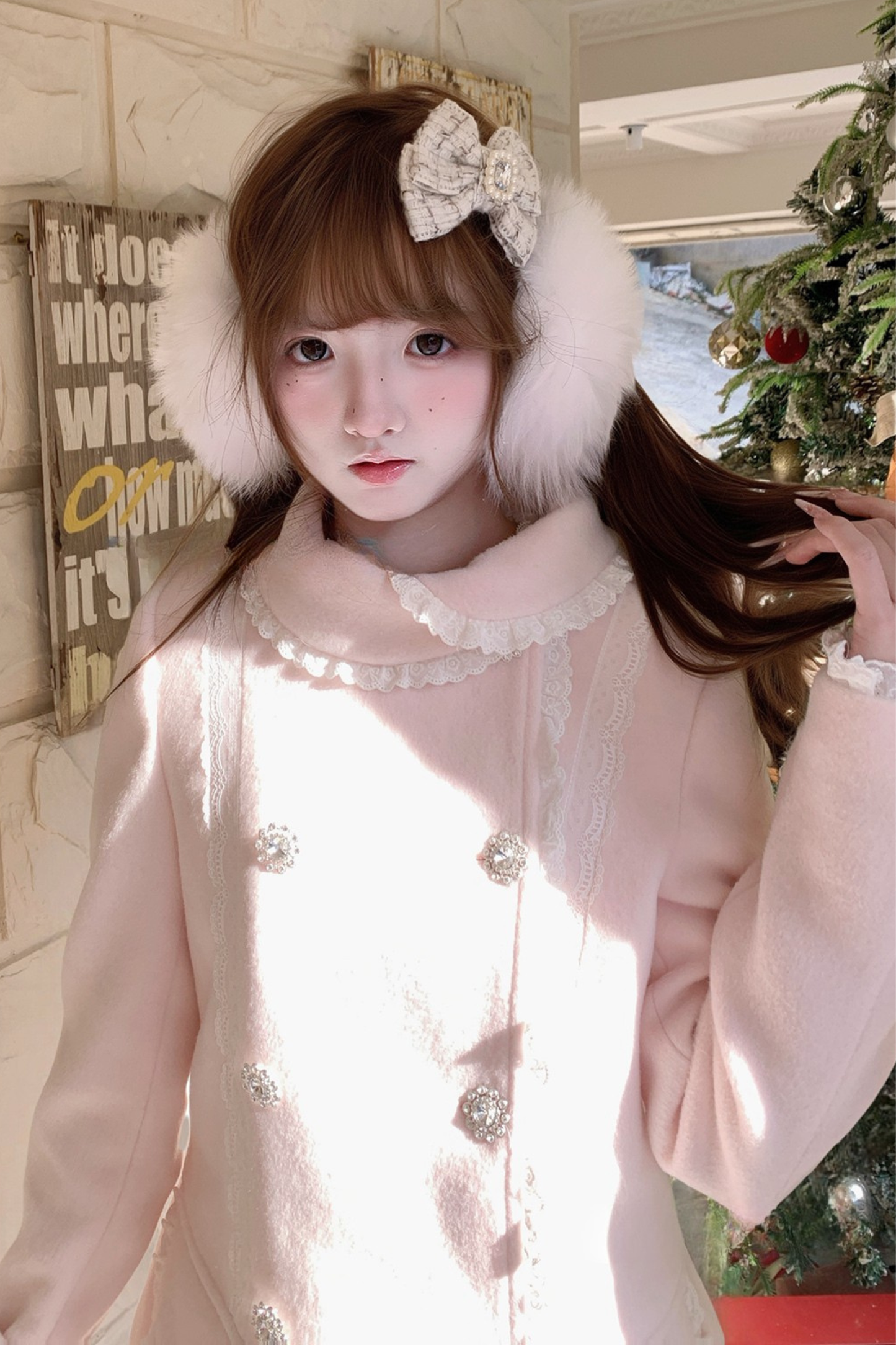 Sweet Pure Pink Ruffle Coat