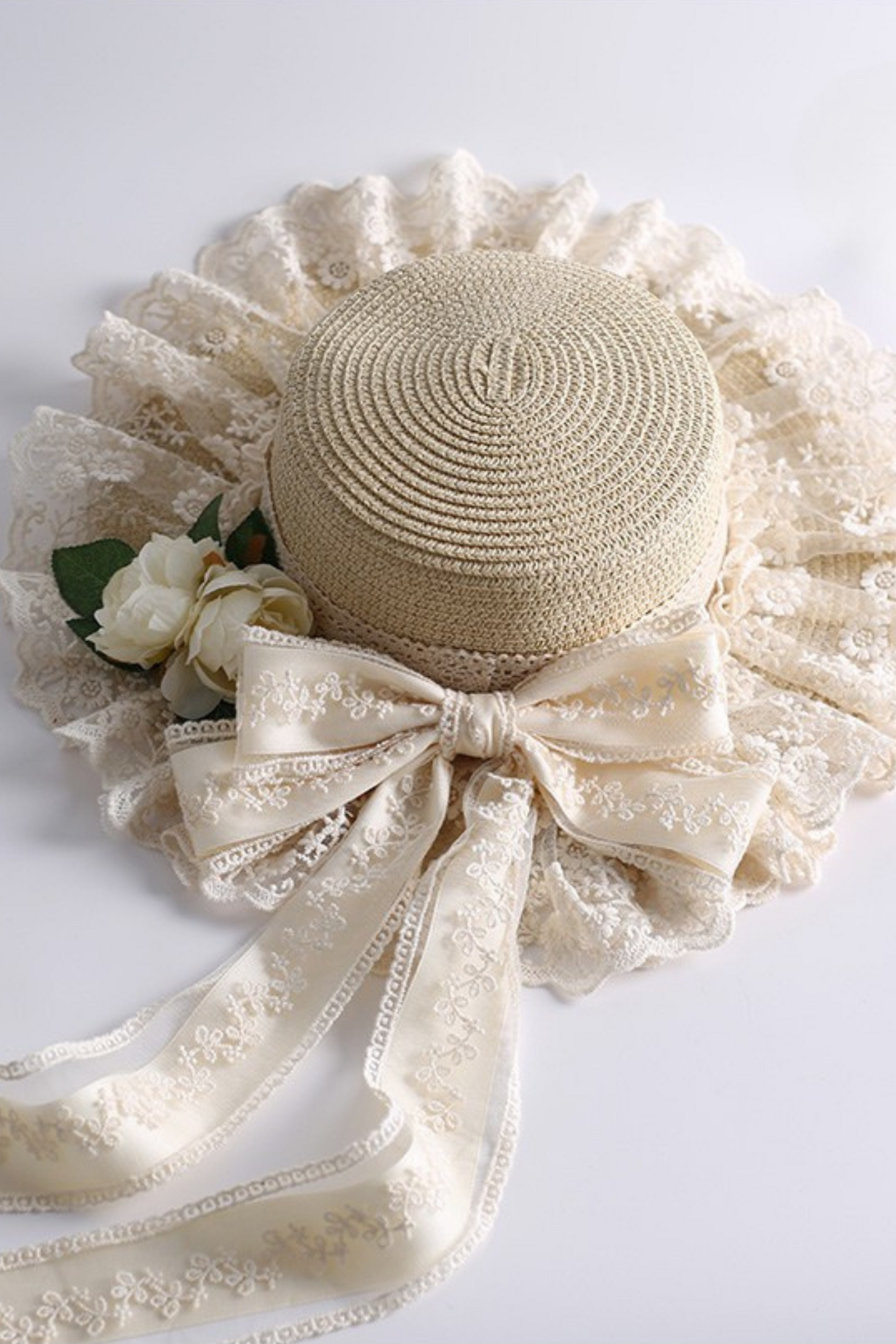 Flower Lace Ribbon Hat