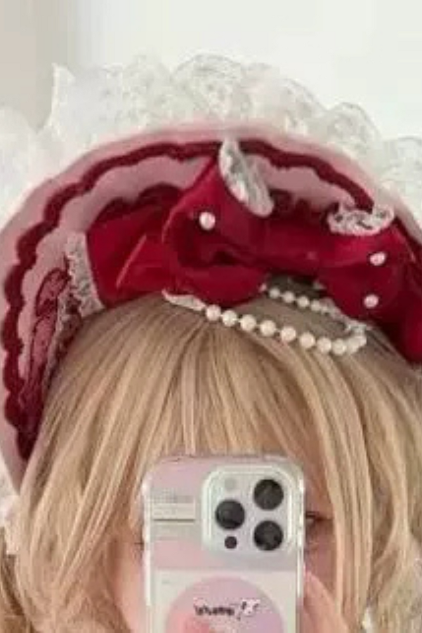 リボンベリーオールドドールドレス+ボンネット+ネックレス